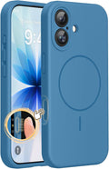 Miracase Silicone & Magnetic for iPhone 17 Case, Capri Blue | Compatible with MagSafe, Silicone Camera Control Cover, Soft Microfiber Lining, Shockproof Drop Protection Phone Case for 17 by Miracase
