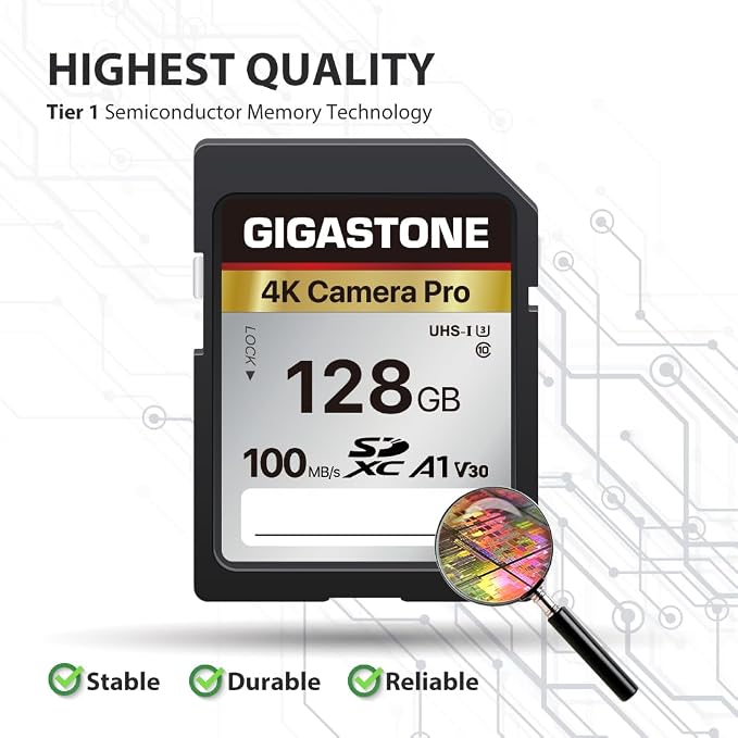 【5-Years Data Recovery】 GIGASTONE 128GB SD Card 10-Pack, 4K Camera Pro, UHS-I A1 V30 SDXC Memory Card 4K UHD Video Speed up to 150MB/s, Compatible with Digital Camera, with 10 Mini Cases - Image 7