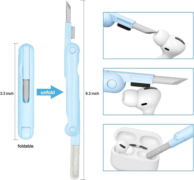 7-in-1 Electronic Cleaner Kit,Keyboard Cleaner,Laptop Cleaner Kit for Monitor, Cell Phone, Headset, Lego, Laptop Camera Lens(Blue) - Image 6