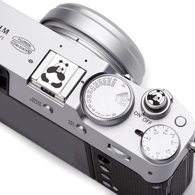 Camera Metal Hot Shoe Cover Protector Cap Cute Button Compatible for Fujifilm X100VI X100V X-M5 X-T4 X-T3 for Nikon ZF Z5 Z6 Z6II (Aluminum Alloy-Set) - Image 2
