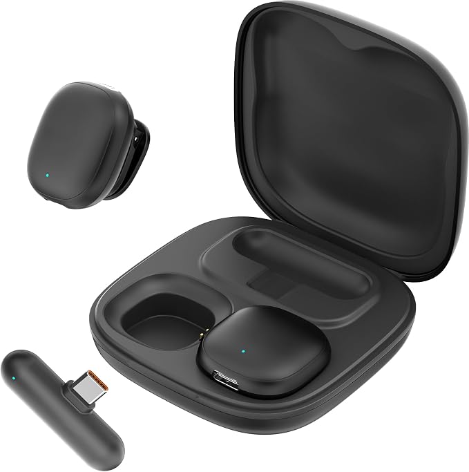 Lapel Microphone Wireless for Android Phone (Black, TX-DMV36) by TXTune