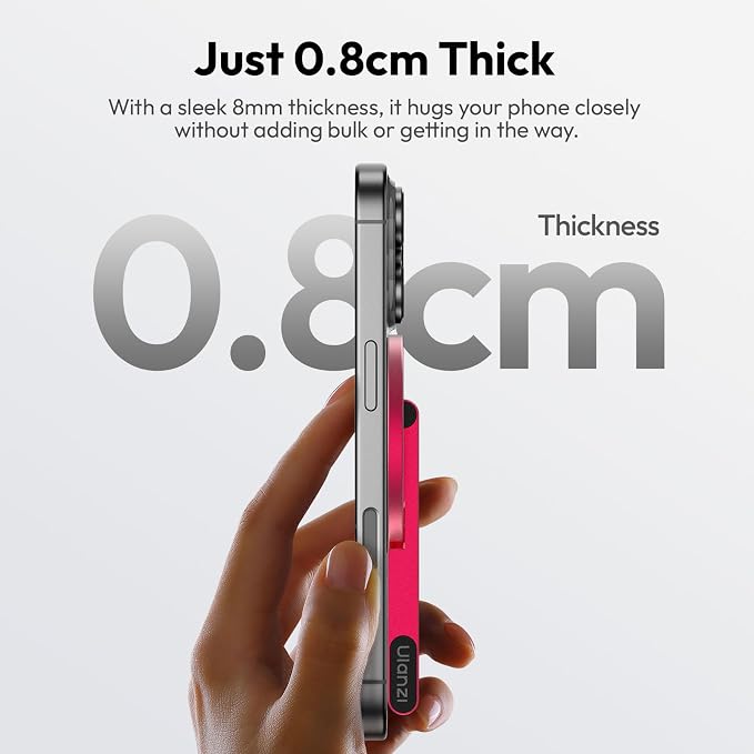 ULANZI MA60 Phone Tripod for Magsafe, Aluminium Mini Phone Stand Red | Pocket Size Cell Phone Stand, Foldable Selfie Stick for iPhone, Strong Magnet Quick Mount for iPhone 16 15 14 13 12 - Image 3