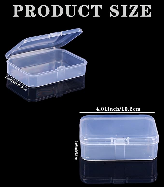 Clear Plastic Playing Card Boxes Snaps Closed Poker Gaming Playing Card Deck Cases Holder Plastic Storage Box Clear Trading Card Box Card Storage Organizer for Bank Business Card (24Pcs) - Image 2