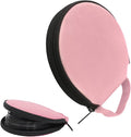 Car CD Case, 20 Capacity Oxford Cloth CD Protective Holder with Transparent Film Divider, Waterproof Portable Round Disc Case with Reinforced Handle, Universal DVD Organizer Wallet (Pink) by Unknown