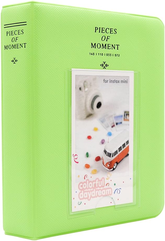 Ablus 64 Pockets Mini Photo Album for Fujifilm Instax Mini 7s 8 8+ 9 25 26 50s 70 90 Instant Camera & Name Card (64 Pockets, Lime Green) by Ablus