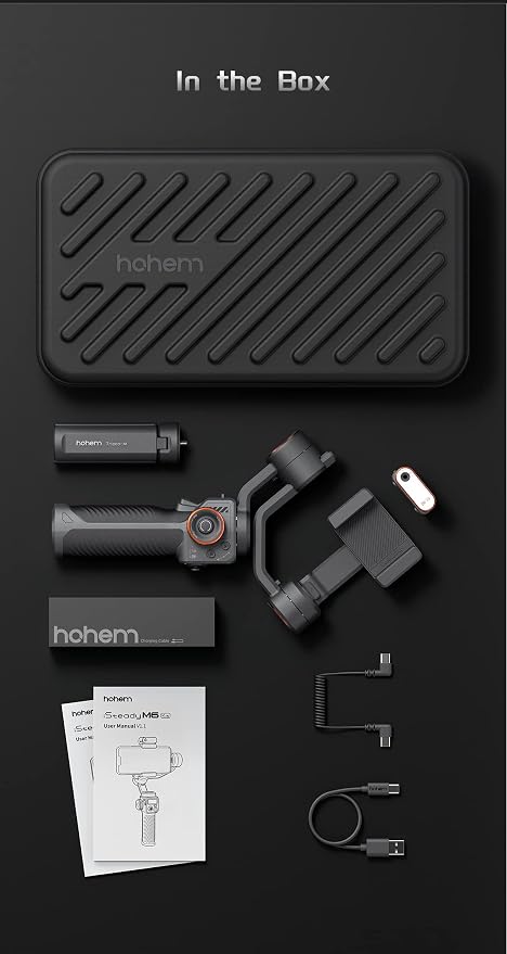Hohem iSteady M6 Kit Gimbal Stabilizer for iPhone &Android,3-Axis Gimbal | AI Tracking,Magnetic Fill Light,0.91-inch OLED Display, 400g Max Payload ,360° Inception Mode,18h Battery - Image 9