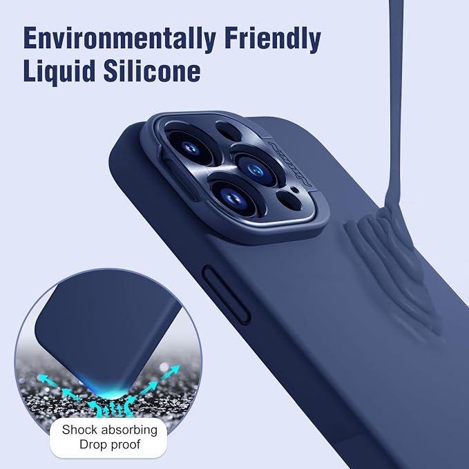 Nillkin for iPhone 15 Pro Max Case Silicone[Compatible with MagSafe][Innovation Metal Camera Invisible Stand] Military Grade Protection Shockproof Phone Case for iPhone 15 Pro Max 6.7'' Blue - Image 7