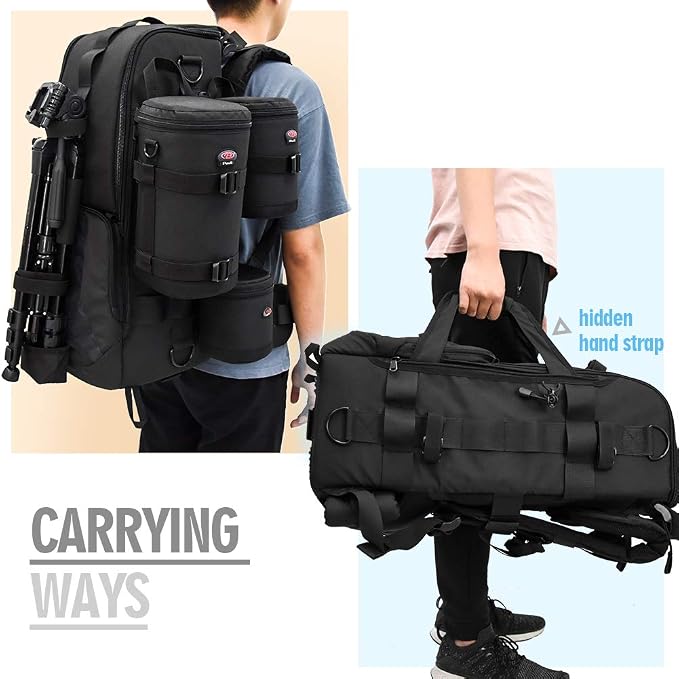 22L Professional DSLR Camera Backpack with Laptop Compartment & Rain Cover | Fits Full-Frame DSLR & Mirrorless Cameras, Multiple Lenses, Tablet, Padded Dividers, Travel-Ready, Waterproof Rain Cover - Image 6