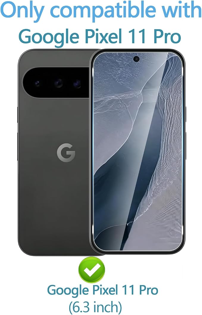 Anoowkoa 3 Pack Compatible for Google Pixel 11 Pro Screen Protector + 3 Pack Google Pixel 11 Pro Camera Lens Tempered Glass Protector 9H Hardness.Bubble-free.Support Fingerprint Unlock - Image 9