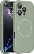 miracase Magnetic for iPhone 16 Pro Max Case, [Soft Anti-Scratch Microfiber Lining], Compatible with MagSafe, Liquid Silicone Case Shockproof Drop Protection Phone Case for 16 ProMax,Patina Green | Compatible with MagSafe, Soft Microfiber Lining, Premi... by Miracase