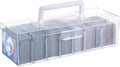OwnMy 1PCS Plastic Trading Card Storage Box Clear Baseball Card Storage Box | Portable Baseball Card Organizer Box for Football Sports MTG TCG Cards, Clear Plastic Trading Card Storage Case with Dividers by OwnMy