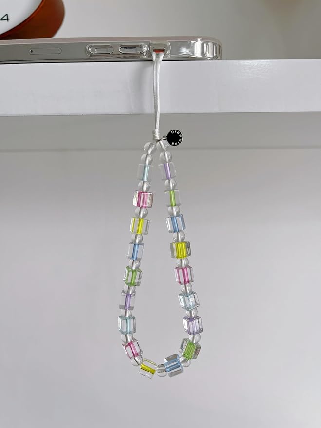 Drawwind Phone Charm Strap Cute Wrist Straps Cell Phone Charm String Y2K Aesthetic Lanyard Wristlet Chain for Case Camera AirPods Bags Keychains (Ice Cube) - Image 5