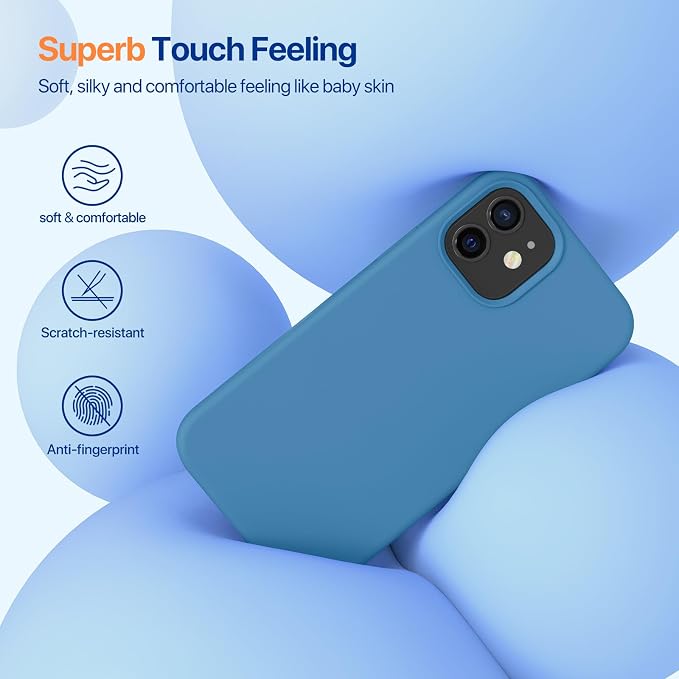 Miracase Silicone for iPhone 12 Case and iPhone 12 Pro Case, Capri Blue | Liquid Silicone Gel Rubber Shockproof Drop Protection Phone Case for iPhone 12/12 Pro 6.1 inch - Image 3
