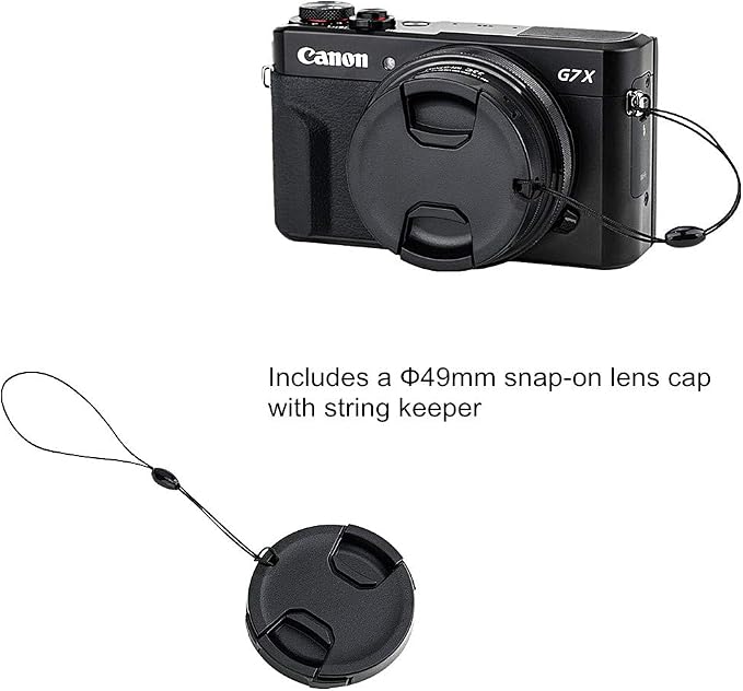 Metal 49mm Filter Lens Adapter with Cap for Canon PowerShot G7X III II G5X | Aluminium Alloy G7XM3 G7XM2 G7X G5X 49mm Filter Adapter, w Snap-On Lens Cap & Cap Keeper String,Installing UV CPL ND Filter - Image 3