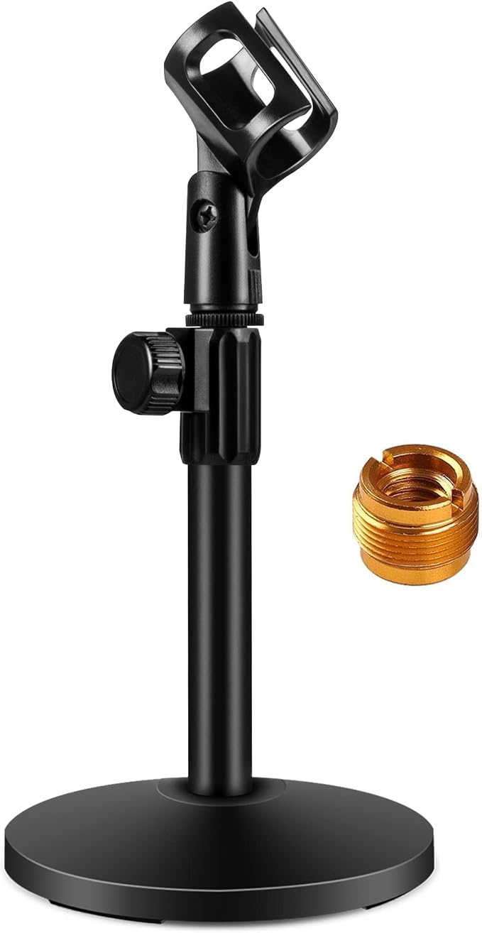 InnoGear 4 Set Desktop Microphone Stand Mic Stand Desk Mount for Fifine | for Shure Blue Yeti, All-Metal Construction, Weighted Iron Base, Height Adjustable, 3.3lb Weight Capacity by InnoGear