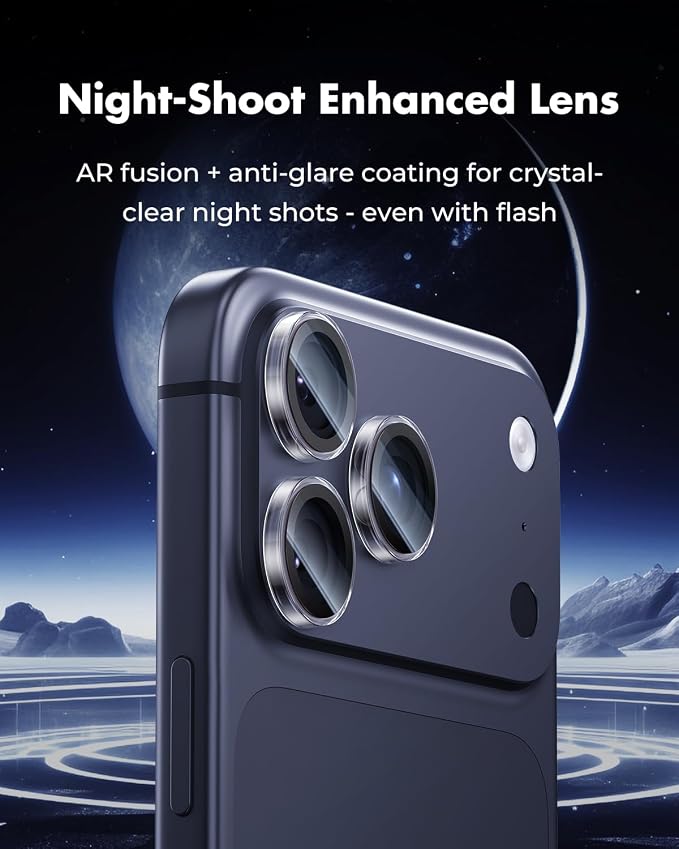 UNBREAKcable iPhone 17 Pro Max Screen Protector & Camera Lens Protector | Upgraded Dual-Tempered Glass with Military-Grade 9H Hardness, 3-Pack,HD Clarity, Anti-Fingerprint, Case Friendly, Fits 6.9'' - Image 7
