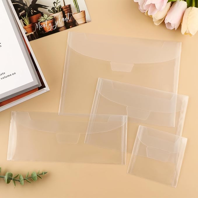 40Pieces Clear Stamp and Dies Storage Bags,Plastic Scrapbooking Storage Bags 7.5x5.5inch Die Storage Pockets Resealable Plastic Envelopes Pockets for with Label Stickers for Cutting Dies Stencil Craft - Image 5