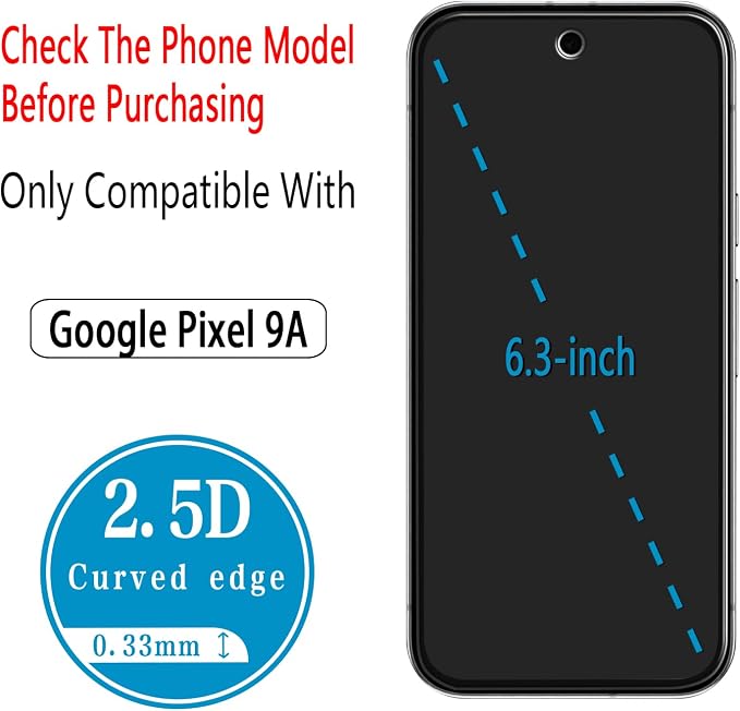 2+2 Pack Screen Protector for Google Pixel 9a Tempered Glass | Camera Lens Protector, Anti Scratch, Bubble Free - Image 3