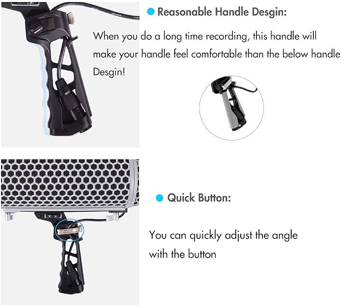 Micolive Microphone Windshield Blimp Windscreen Style Protect Cage and Shock Mount Suspension System Compatible with Rode NTG1 NTG2 NTG3 NTG4+ AT875R Line MKE 600 Series Shotgun Microphones etc - Image 4