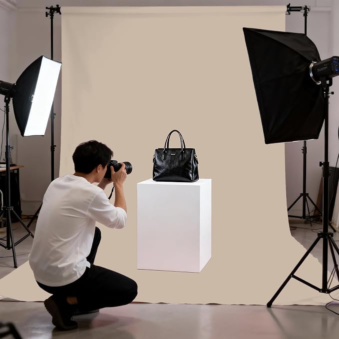 Beige Photography Backdrop for Photoshoot, Fabric 10x20ft | Polyester Studio Photo Backgrounds, Non Reflective, Easy to Hang, for Portrait Shoot, Product, Party Decor, Video Creation - Image 4