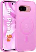 FNTCASE for Google Pixel 9a Case, Fit for Magsafe, Translucent Matte Back | Magnetic Phone Cases, 14FT Military Grade Drop Protection, Protective Cover, Shockproof Bumper, Pink by FNTCASE