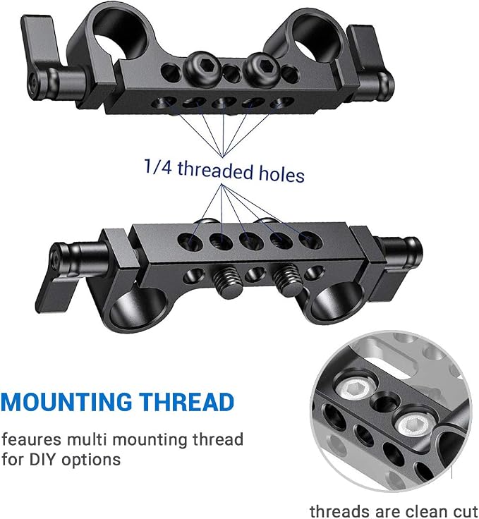 SmallRig Super Lightweight 15mm Railblock, 15mm Rod Clamp with 1/4"-20 Thread for Sony for Canon and Other DSLR Camera Rig Shoulder Support Rail System - 942 - Image 3