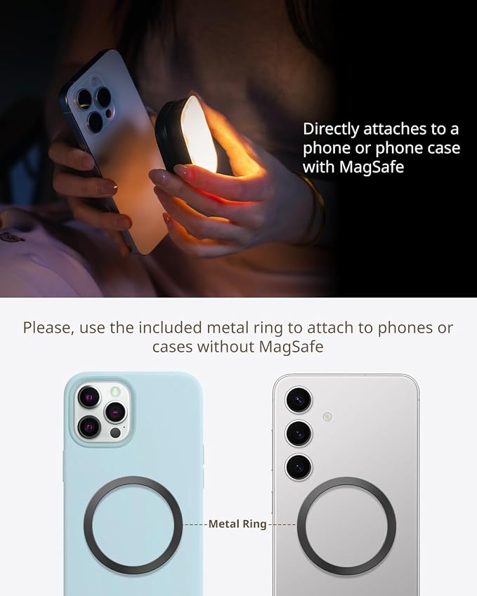 SmallRig Magnetic Selfie Light for iPhone, Phone Light with a Mirror | Instant Attachment for MagSafe, for Selfies, Video Conference, Vibe P48 White - Image 3