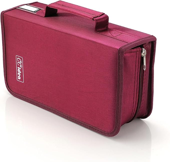 CCidea CD Case DVD Storage Holder, 128 Capacity DVD Cases Organizer CD Plastic Protective Carrying Binder,Portable Cd Wallet for Home Travel (Red), 128-red, L11.4 xW 6.4 x H3.5 INCH, Beauty Case - Image 6