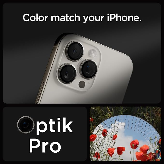 Spigen Camera Lens Protector for iPhone 16 Pro Max - Natural Titanium | GlasTR EZ Fit Optik Pro, 9H+ Tempered glass, Scratch resistant, Auto-align tray, Original photo quality, Case-friendly, 2Pack - Image 6