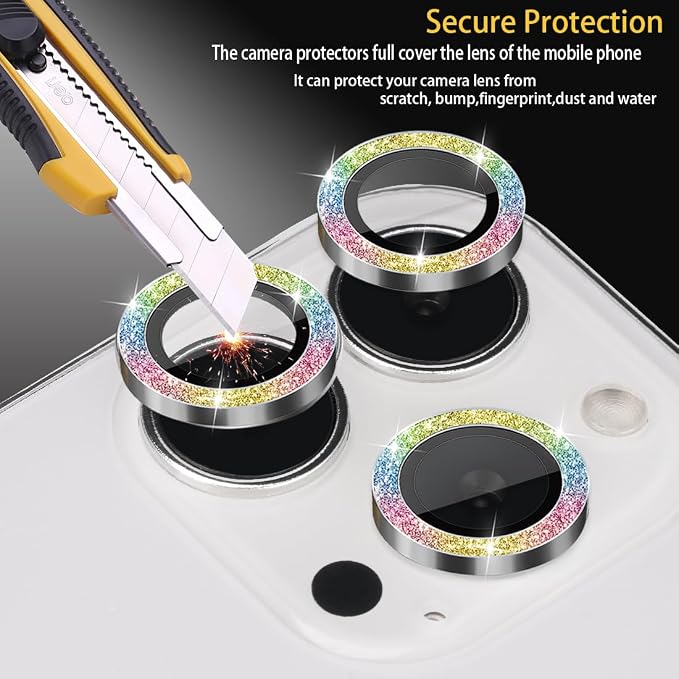 Camera Protector for iPhone 16 Pro/16 Pro Max, Glitter Colorful | Tempered Glass, Auto-align Tray, Easy Installation, Case Friendly, Anti-Scratch, HD Clear, Ultra Slim - Image 2