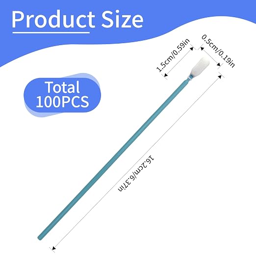 100 Pcs Solvent Resistant Professional Lint Free Swabs, 6.37" Long Handle Foam Swabs for Electronics, Camera Sensors, Printers, Optical Lenses - Image 2