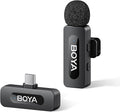 BOYA BY-V10 Wireless Microphones for iPhone 17/16/15 & Android/Laptop | Noise Cancellation, 328ft Range, 9H Battery Life, Mini Mic Clip on Lapel Microphone Wireless for Video Recroding by BOYA