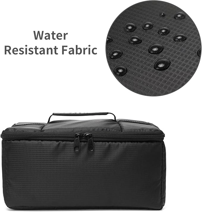 Camera Insert Bag Camera Case, Water Resistant Camera Bag Insert Portable Inner Bag, Shockproof DSLR SLR Cameras Padded Storage Bag, Inner Case Bags (Black) - Image 6