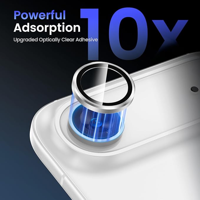 Tensea 2Pack for iPhone Air Camera Lens Protector, Camera Screen Cover | Camera Cover, Metal Individual Ring with 9H Tempered Glass for iPhone 17 Air 6.5inch, HD Clear, Easy Install, Full Protection - Image 4