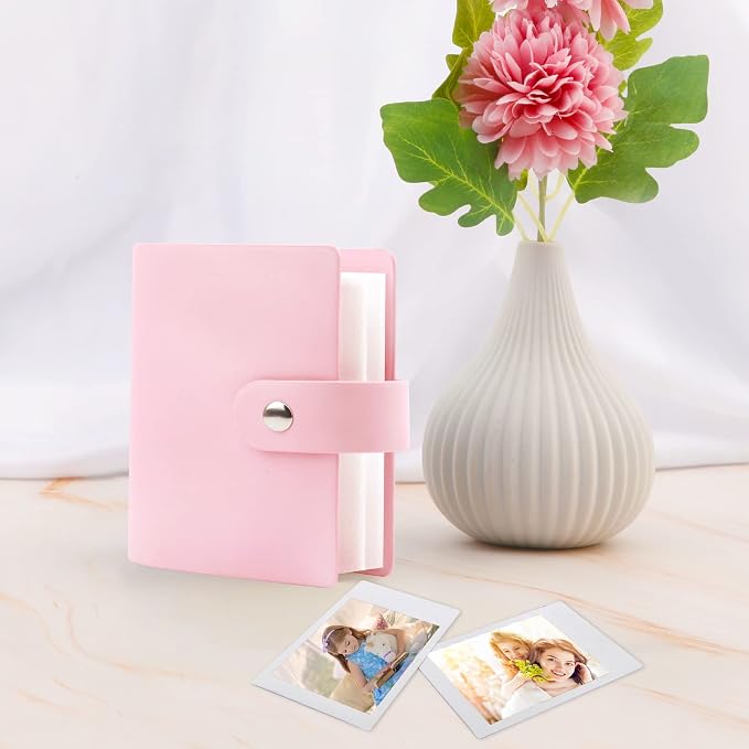 Ruibytree 52 Pockets Small Photo Album 2x3 for Instax Mini, Pink, 2 Pack | Pocket-Size, PU Leather Cover, Snap Closure, Acid-Free Pages, Fits Polaroid 2x3 Photos, Kodak Mini Prints & ZINK Photos - Image 8
