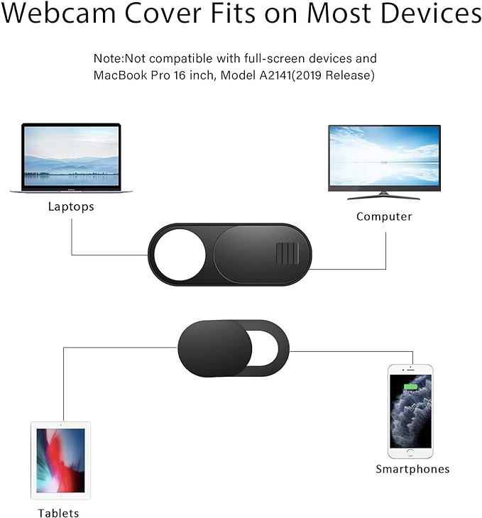 ZUCUCUC Webcam Cover, 11 Pack Laptop Camera Cover Slide, Phone Camera Cover, Ultra Thin Webcam Cover Slide Compatible with MacBook, Laptop, iMac, Desktop, PC, iPad, iPhone, Cell Phone - Image 3