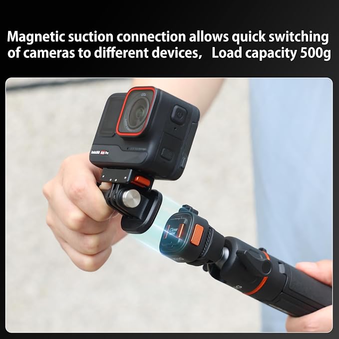 VRIG Quick Release Base Mount Kit for GoPro Accessories, Magnetic Quick Release Camera Tripod Mounts for Insta 360, DJI Osmo Action 5Pro/4/3,Go Pro Hero 13 12 11 10 9,with 1/4" Screw Hole for Tripod - Image 5