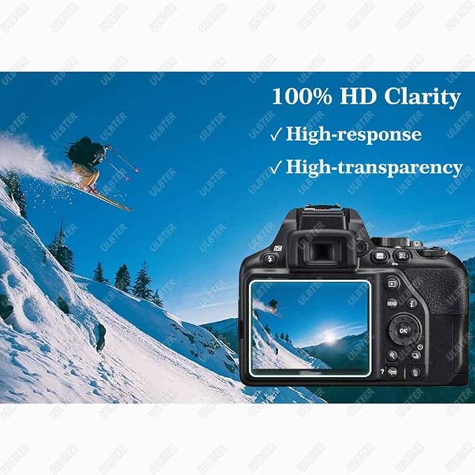 ULBTER Screen Protector for Nikon D3500 D3400 D3300 D3200 D3100 [3+2Pack] | Tempered Glass + 2 Hot Shoe Cover 0.3mm 9H Hardness Anti-Scrach Anti-Bubble Anti-Water Anti-Dust - Image 5