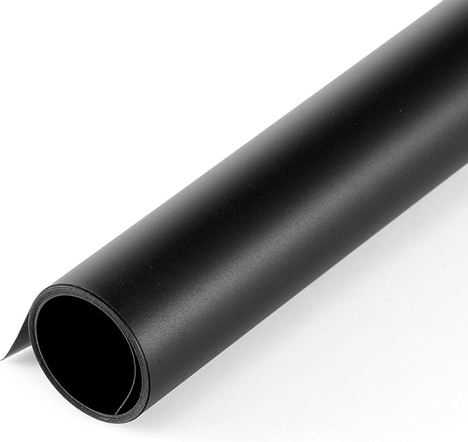 Meking Black PVC Photography Backdrop Matte & Reflective PVC Background | 24x51inches (60x130cm) Dual Side Vinyl Photo Backdrop for Product Video Photography Studio by Selens