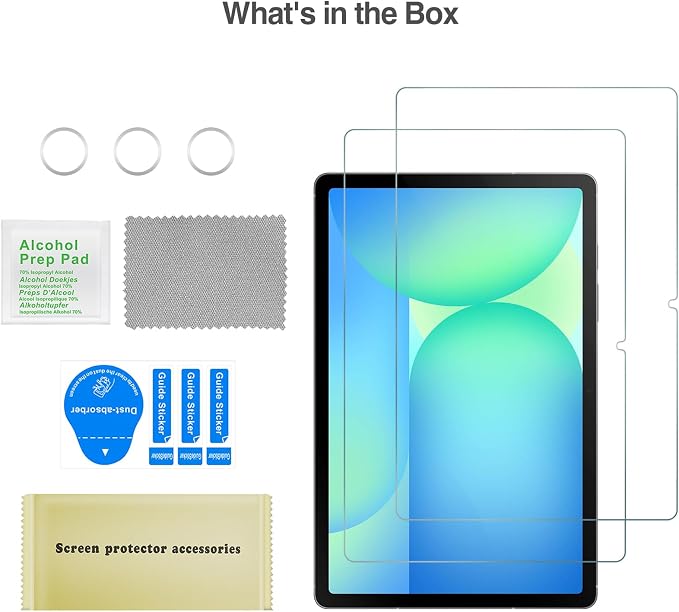 ProCase 1 Pack Screen + 3 Camera Lens Protector for Galaxy Tab S9/10 FE | for Galaxy Tab S10 Lite 5G 10.9"/Tab S10 FE 2025 / Tab S9 FE G WiFi 2023, Tempered Glass Film Guard Compatible with S Pen - Image 8