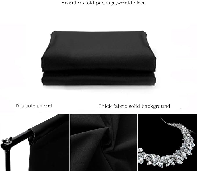 Black Backdrop for Photography Durable Fabric Background Photo Backdrop Video Photography Studio (5x7ft, Black) (Pack of 2) - Image 5