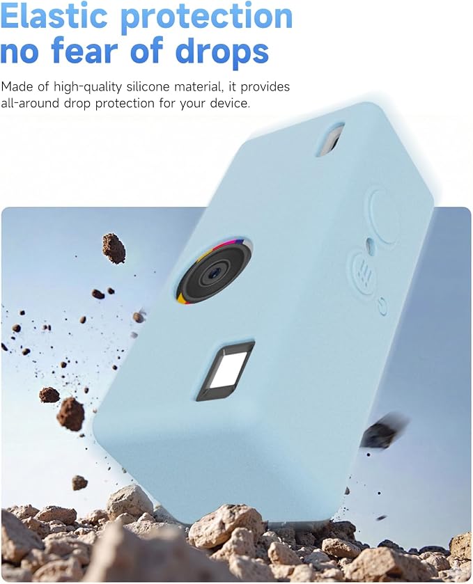 Silicone Case for Kodak CHARMERA Keychain Digital Blind Box accessories,Soft Silicone Protective Case,Comes with Screen Protectors and Wrist Strap - Blue - Image 6