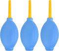 PATIKIL Soft Tip Air Blower Dust Blaster, 3 Pcs Rubber Bulb Air Pump Dust Blower Cleaner Cameras Lens Cleaning Tool with Long Nozzle for Camera Lens Computer Keyboard, Blue/Yellow by PATIKIL