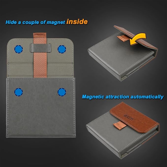 SIOTI Camera 100 * 100mm Square Filter Case 3 Pockets, Leather Filter Pouch, Compatible with 100mm*100mm Square ND/GND/Colorful Filter - Image 6
