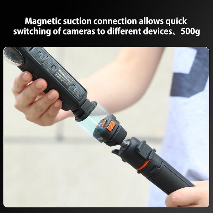 VRIG Magnetic Quick Release Mount Adapter with 1/4" Screw Thread for DJI Osmo Pocket 4 & Pocket 3,Insta360 X6/X5/X4/X3,Xtra Muse,1/4" Screw Hole for Tripod, Monopod - Image 5