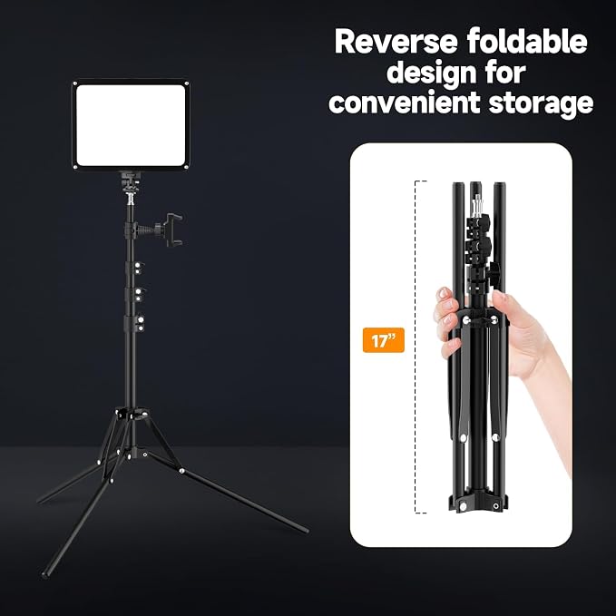 EMART 1-Pack LED Video Light Kit with Phone Holder & Barndoor | 2800-7000K Dimmable Studio Lights, 73'' Streaming Light for Video Recording, YouTube, Vlog, Photography, Content, Podcast - Image 8
