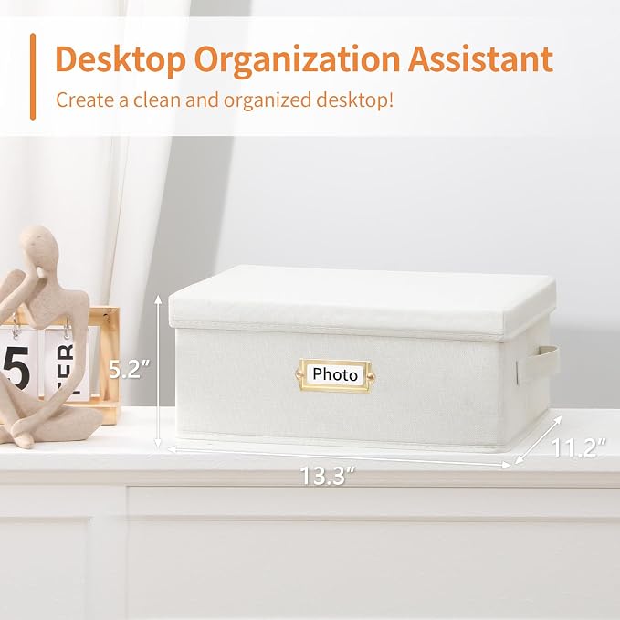 Aokeyee Photo Storage Box Holds 3400+ 4x6 Pictures | Photo Organizer Box, 8 Dividers, 24 Paperboard, with Blank Label - Image 6