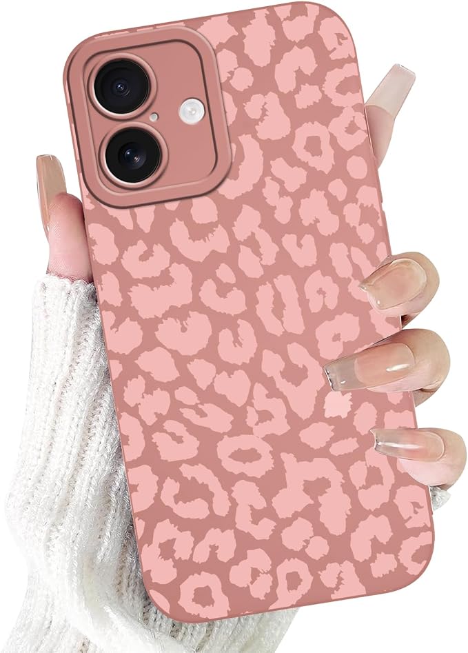 Cute Pink Cheetah Print Phone Case for iPhone 17 6.3" | Aesthetic Leopard Pattern Design Cover Full Camera Lens Protective Shockproof Soft Slim TPU Funda for Women Girls by Unknown