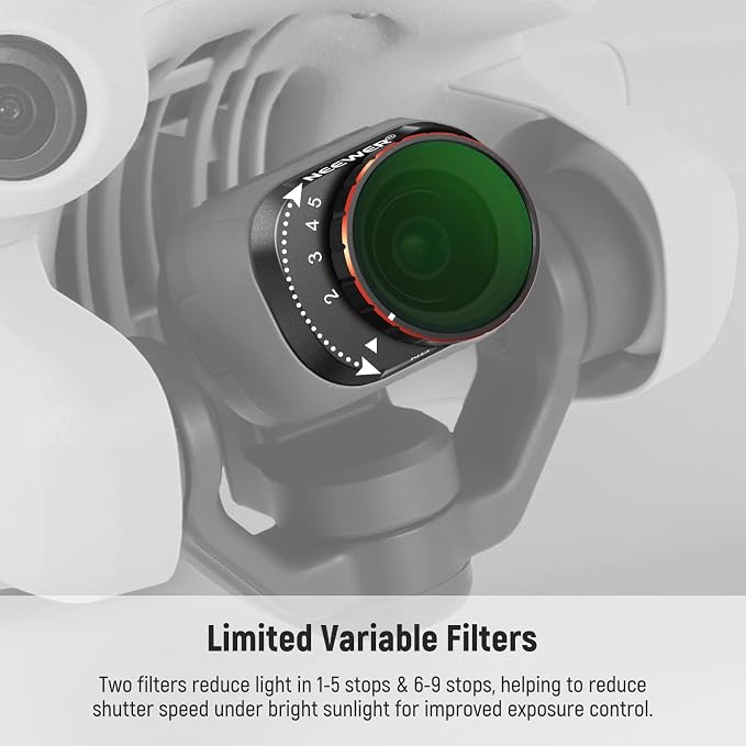 NEEWER Variable ND Filter Set Compatible with DJI Mini 4 Pro, 4 Pack ND2-ND32 (1-5 Stops)/ND64-ND512 (6-9 Stops) Limited VND/CPL/UV Filter, Multi Coated HD Optical Glass/Aluminum Frame - Image 6