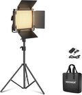 NEEWER Bi Color LED Studio Light with Tripod Stand Barndoors, Video Panel Key Lighting for Video Recording Streaming Photoshoot Photography, 660 LEDs 3200K-5600K 3300lx/1m Dimmable CRI96+, NL660 | Panel Key Lighting for Video Recording Streaming Photos... by Neewer